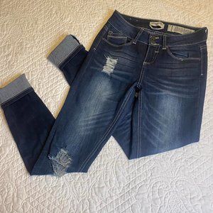 Indigo Rein 2 Button Cuffed Anklet Skinny Jeans